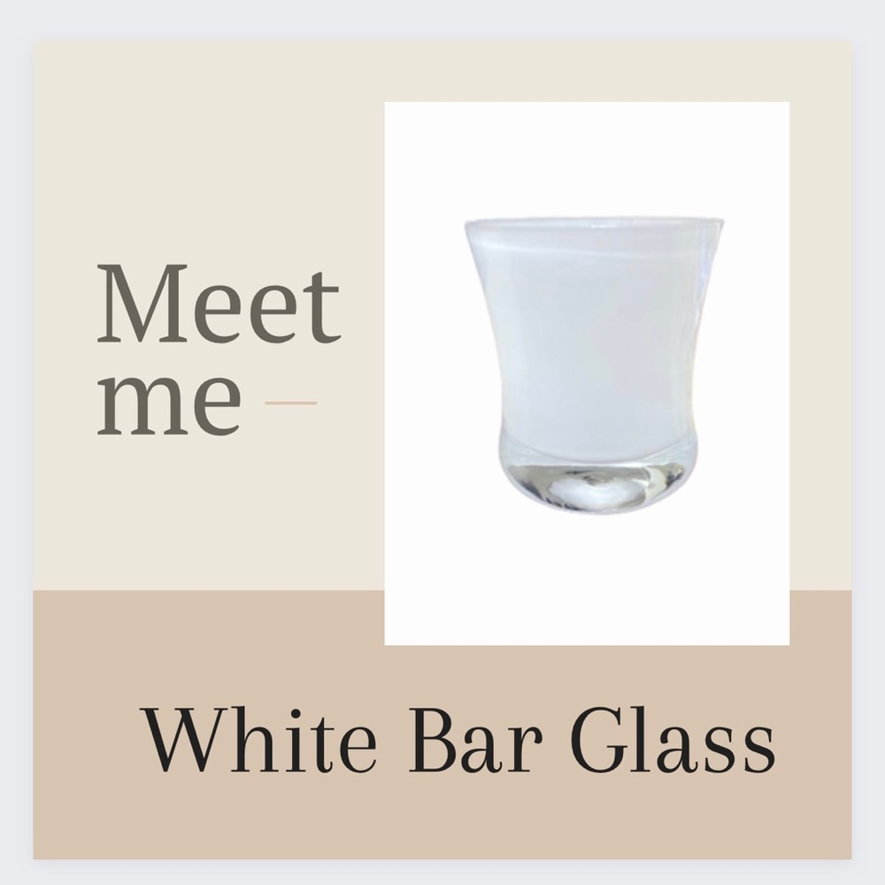 ✅ 3/$18 Heavy Bottom White Bar Glass